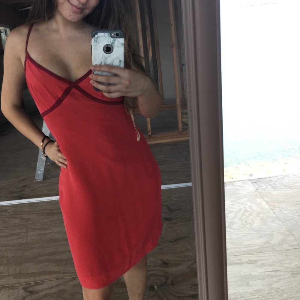 Red mini dress
